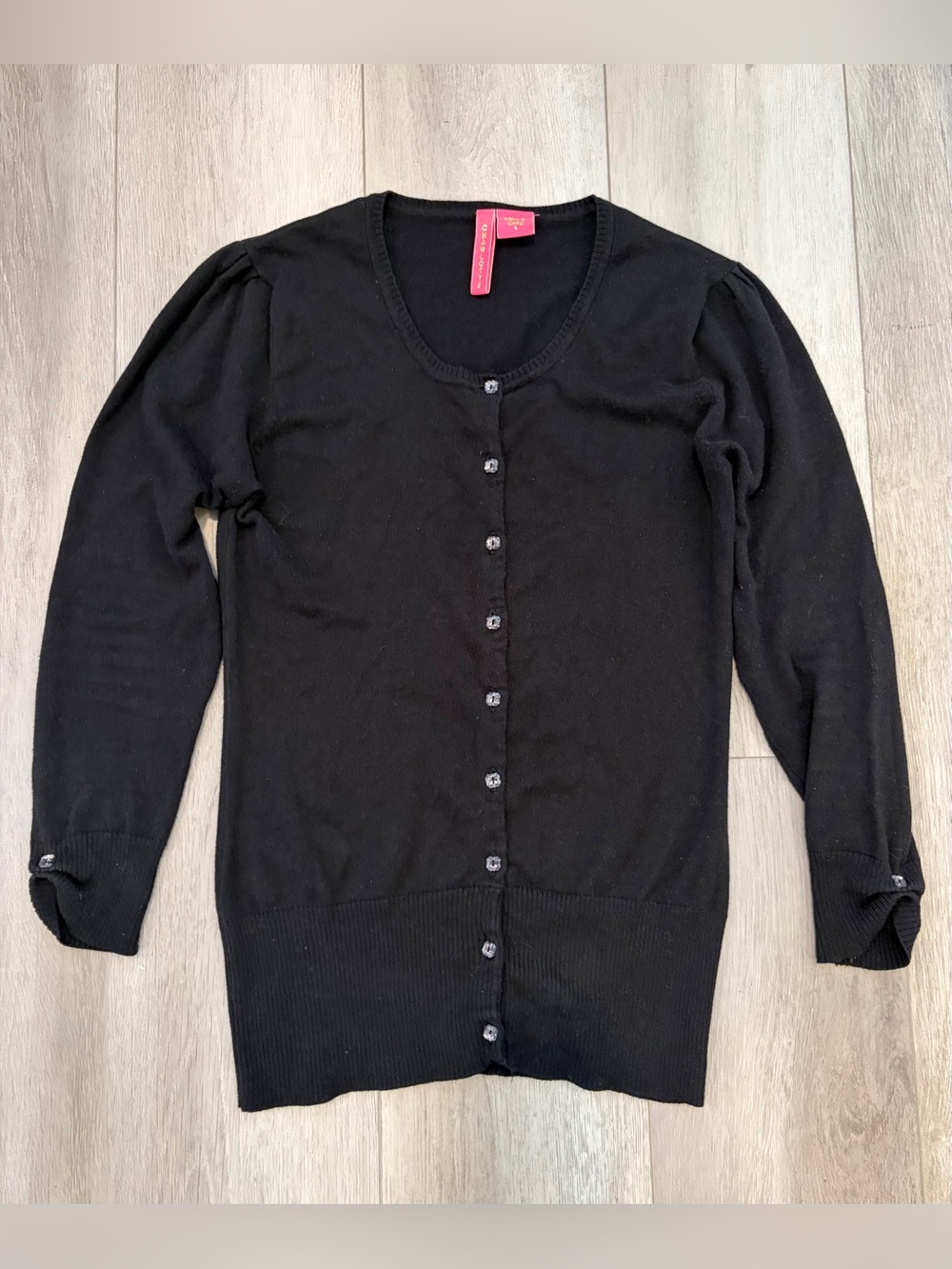 Charlotte Tarantola Black Button-Front Women's Cardigan